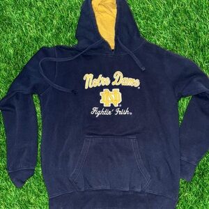Vintage Y2K Navy and yellow Notre Dame hoodie